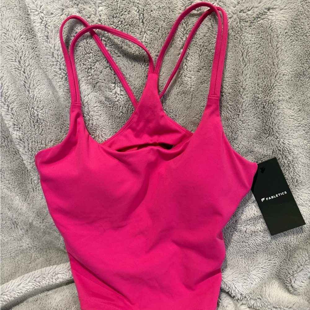 Fabletics Vibrant Pink Strappy Sports Bra